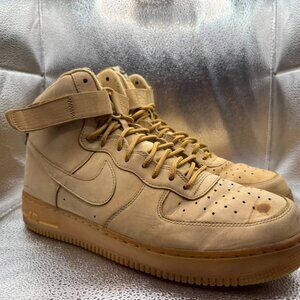 Size 12 Nike Air Force 1 High 07 LV8 Wheat Lace-Up Athletic Sneakers 882096-200